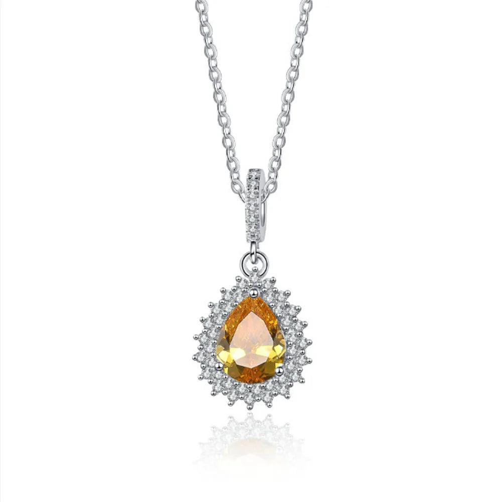 Jardin Colorstone Teardrop Necklace styled view