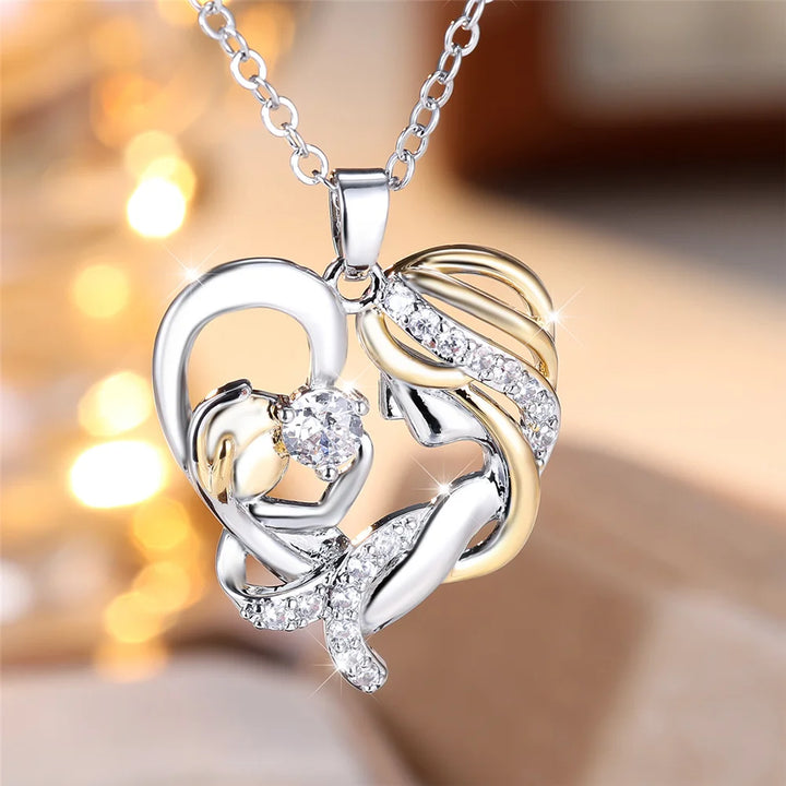 Valora | White Crystal Heart Necklace