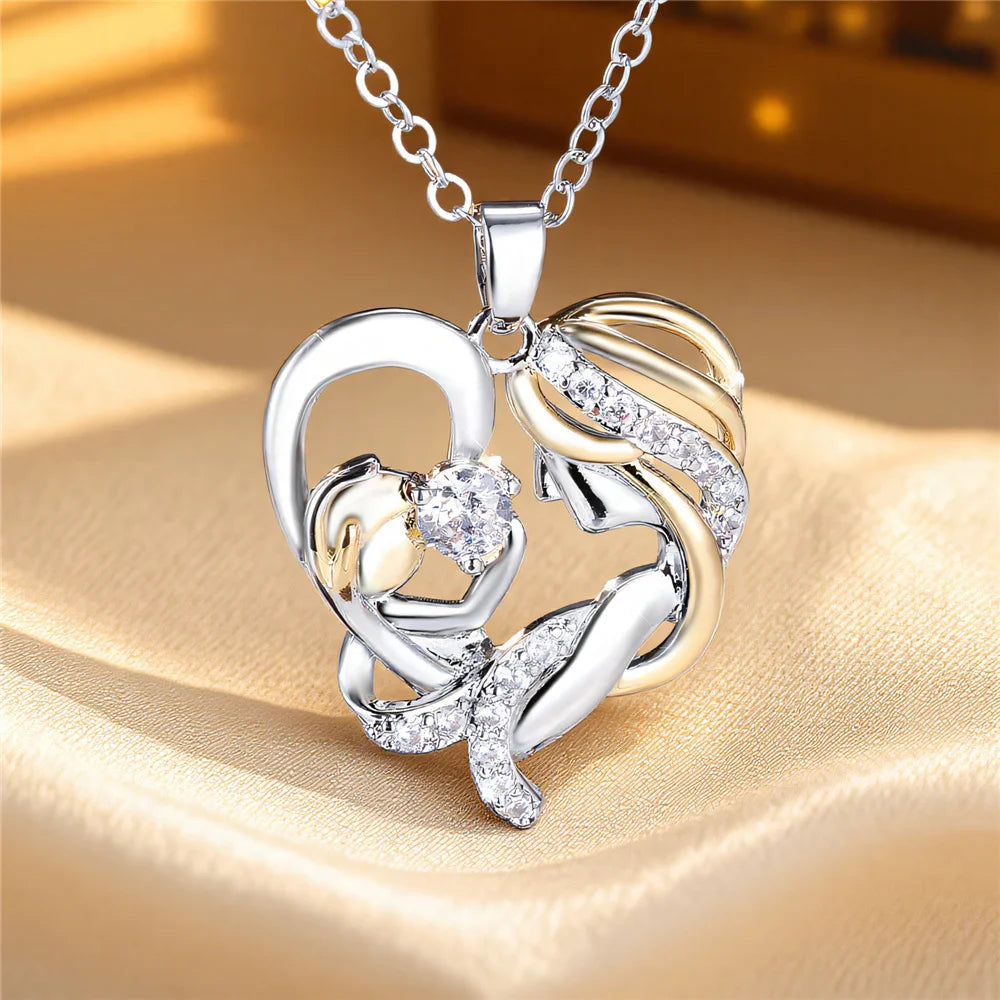 Valora | White Crystal Heart Necklace