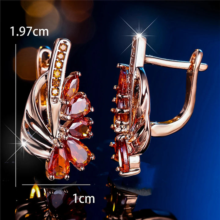 Rubina Red Crystal Hoop Earrings additional detail