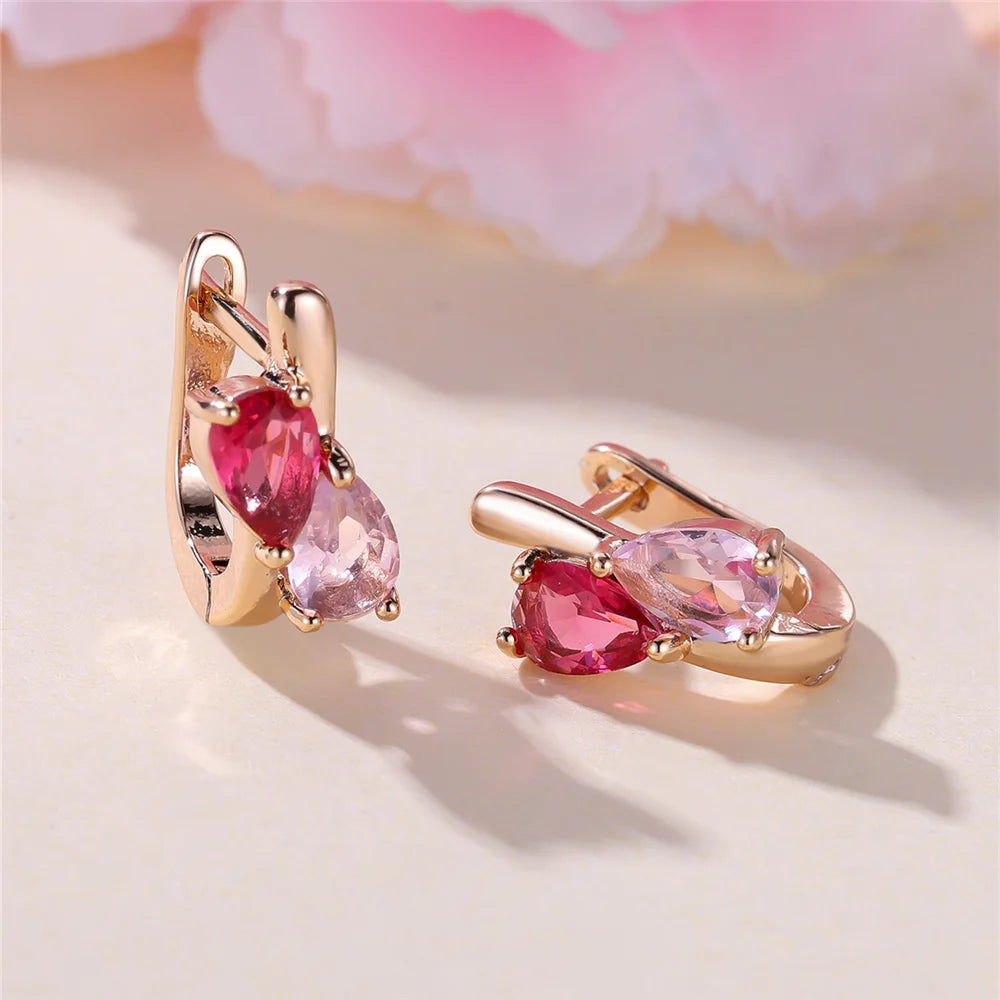 Rosalie Red Heart Hoop Earrings hero view