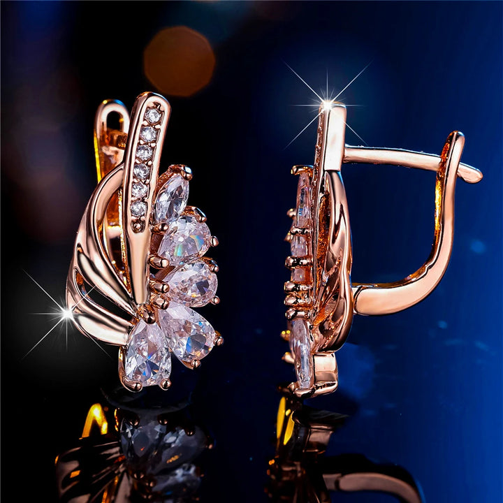 Elara Crystal Geometric Hoop Earrings alternate view