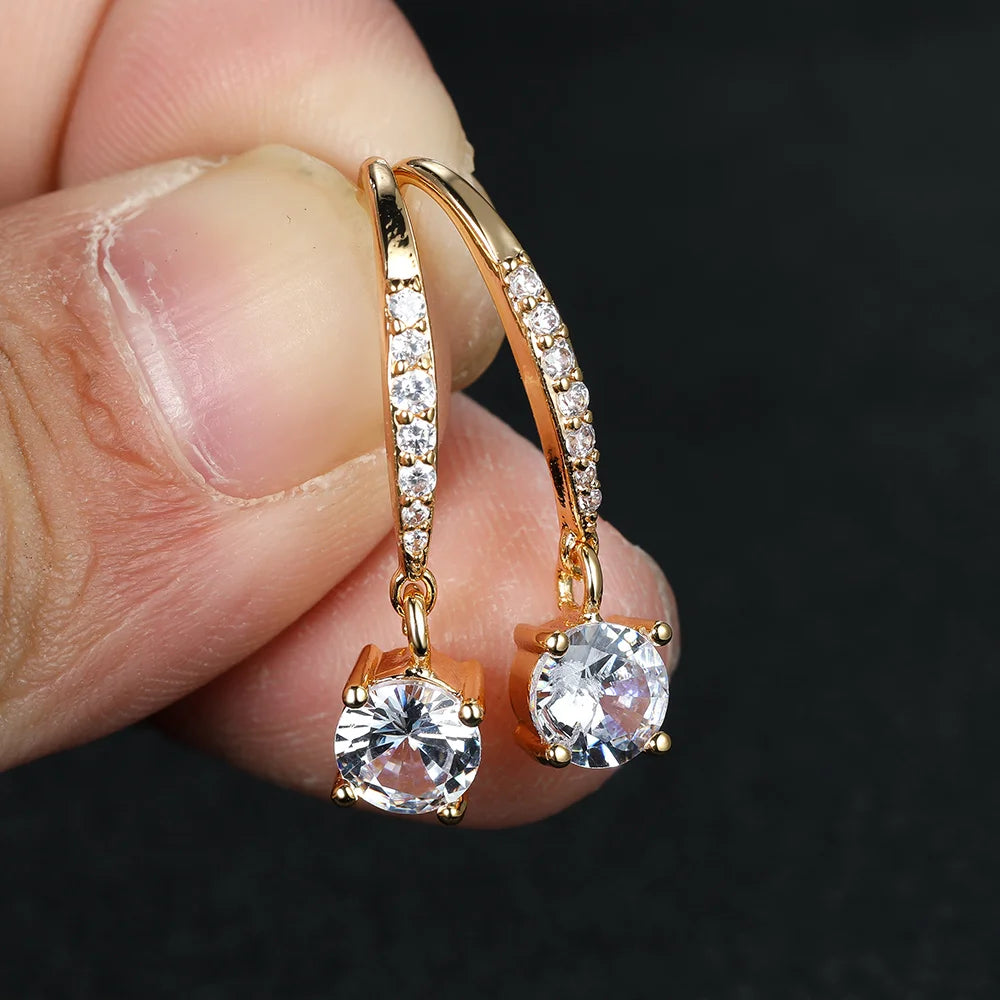 Céleste White Crystal Hoop Earrings hero view