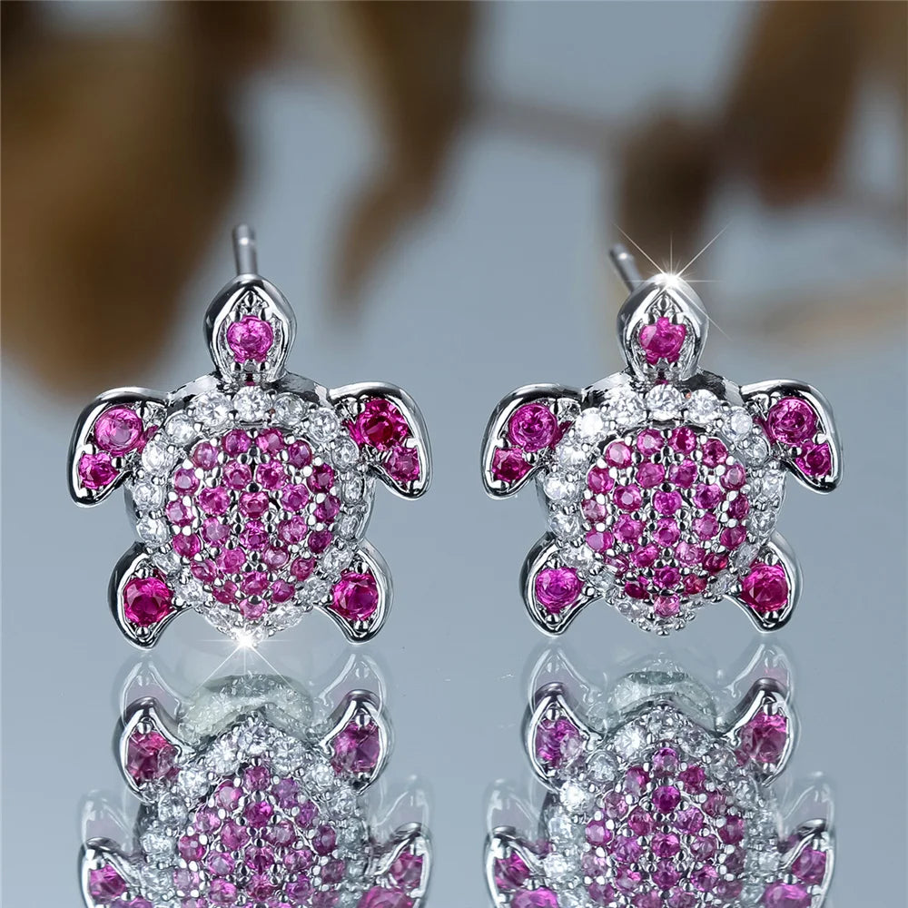 Tortue | Colorstone Turtle Stud Earrings