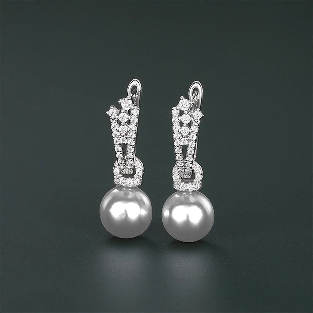 Lunelle Pearl-Look Hoop Earrings hero view