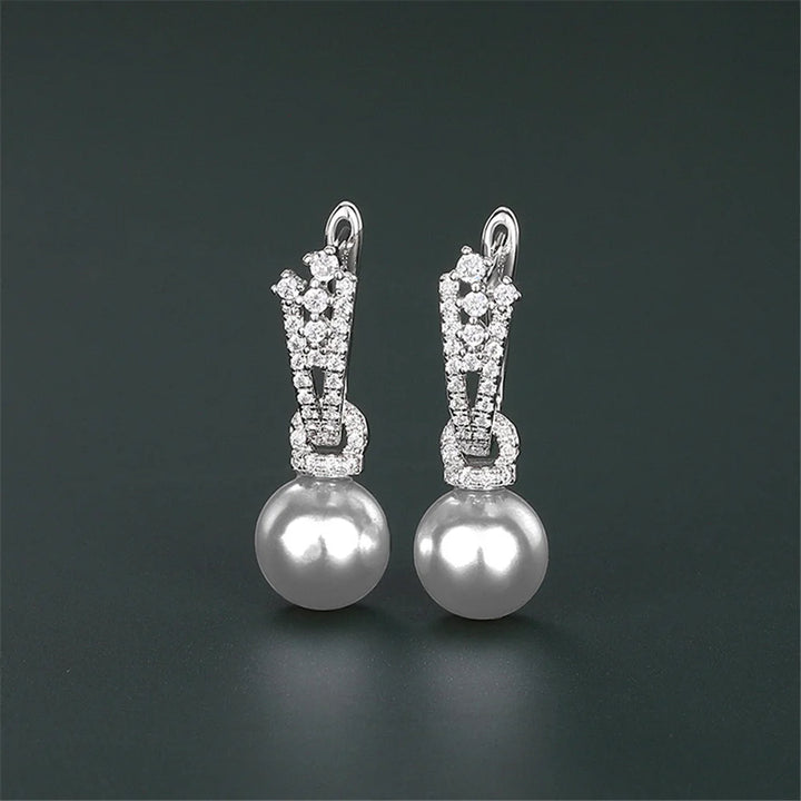 Lunelle Pearl-Look Hoop Earrings hero view