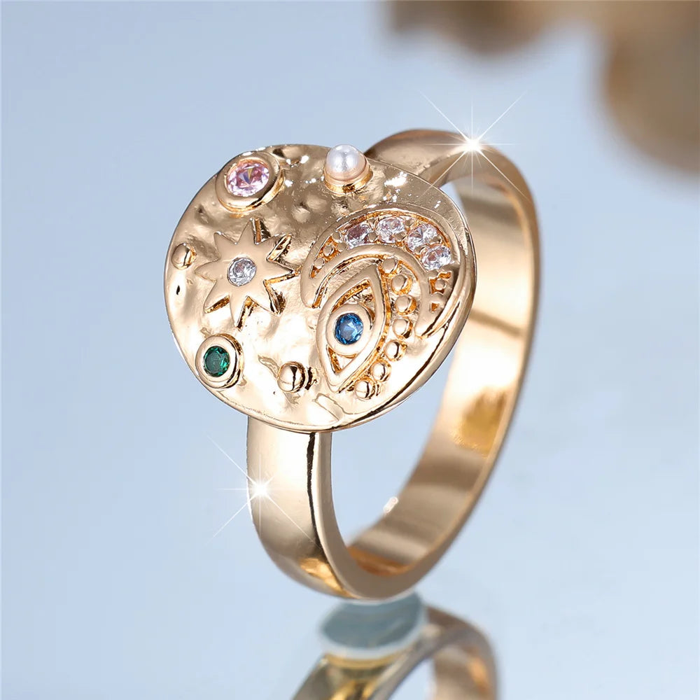 Iriselle | Rainbow Oval Crystal Ring