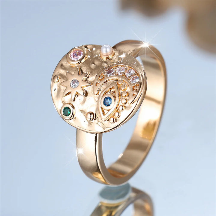 Iriselle | Rainbow Oval Crystal Ring