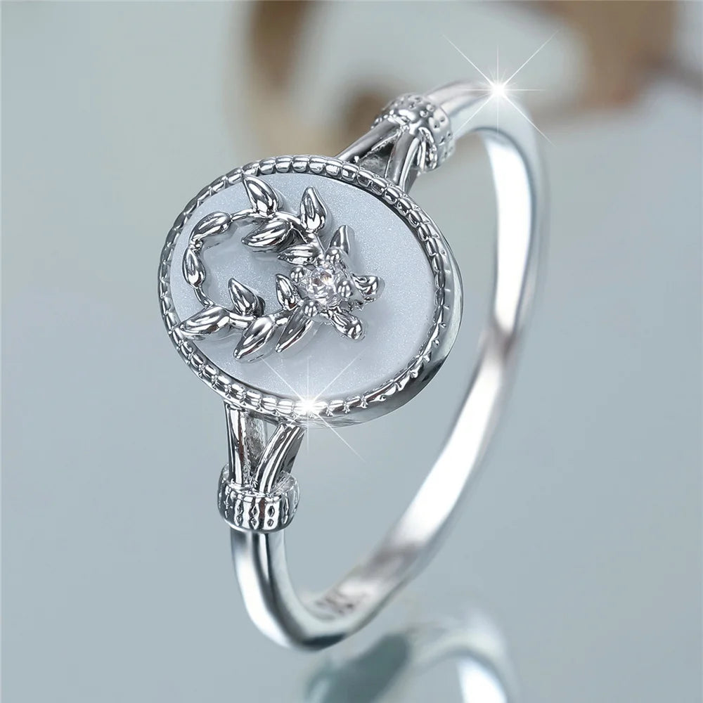 Sylvie Enamel Leaf Ring alternate view