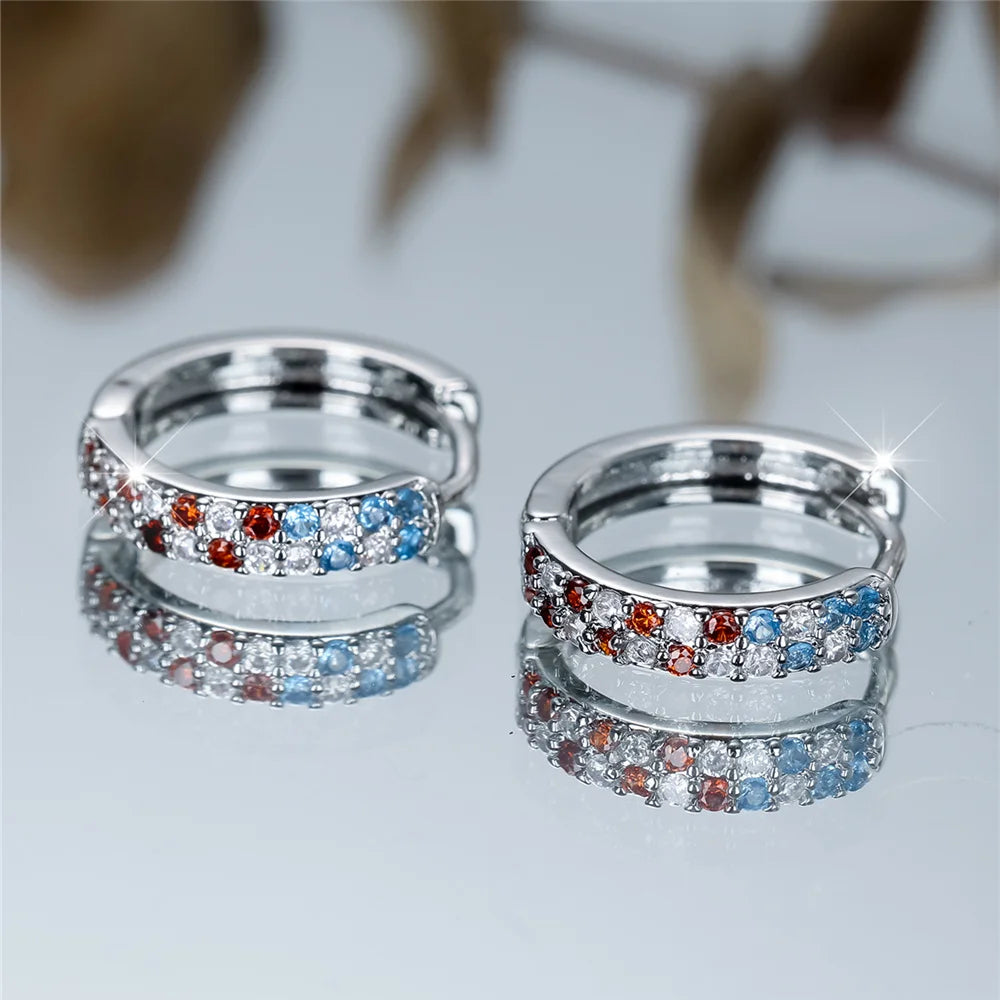 Prismatic Rainbow Hoop Earrings hero view