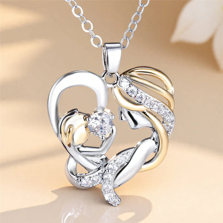 Valora | White Crystal Heart Necklace