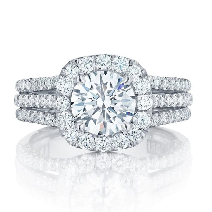 Kristal Vrouwelijke Wit Roze Zirkoon Stenen Ring Set Zilver Goud Kleur Bruids Bruiloft Verlovingssieraden Voor Vrouwen