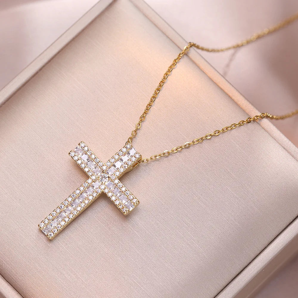 Lumina Cross Crystal Necklace alternate view