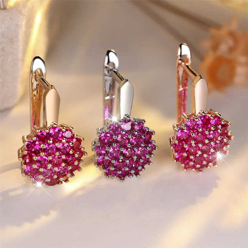 Rosalia Sunflower Crystal Hoop Earrings styled view