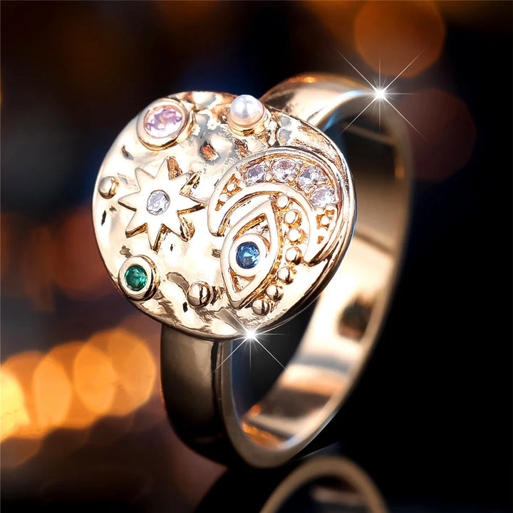 Iriselle | Rainbow Oval Crystal Ring