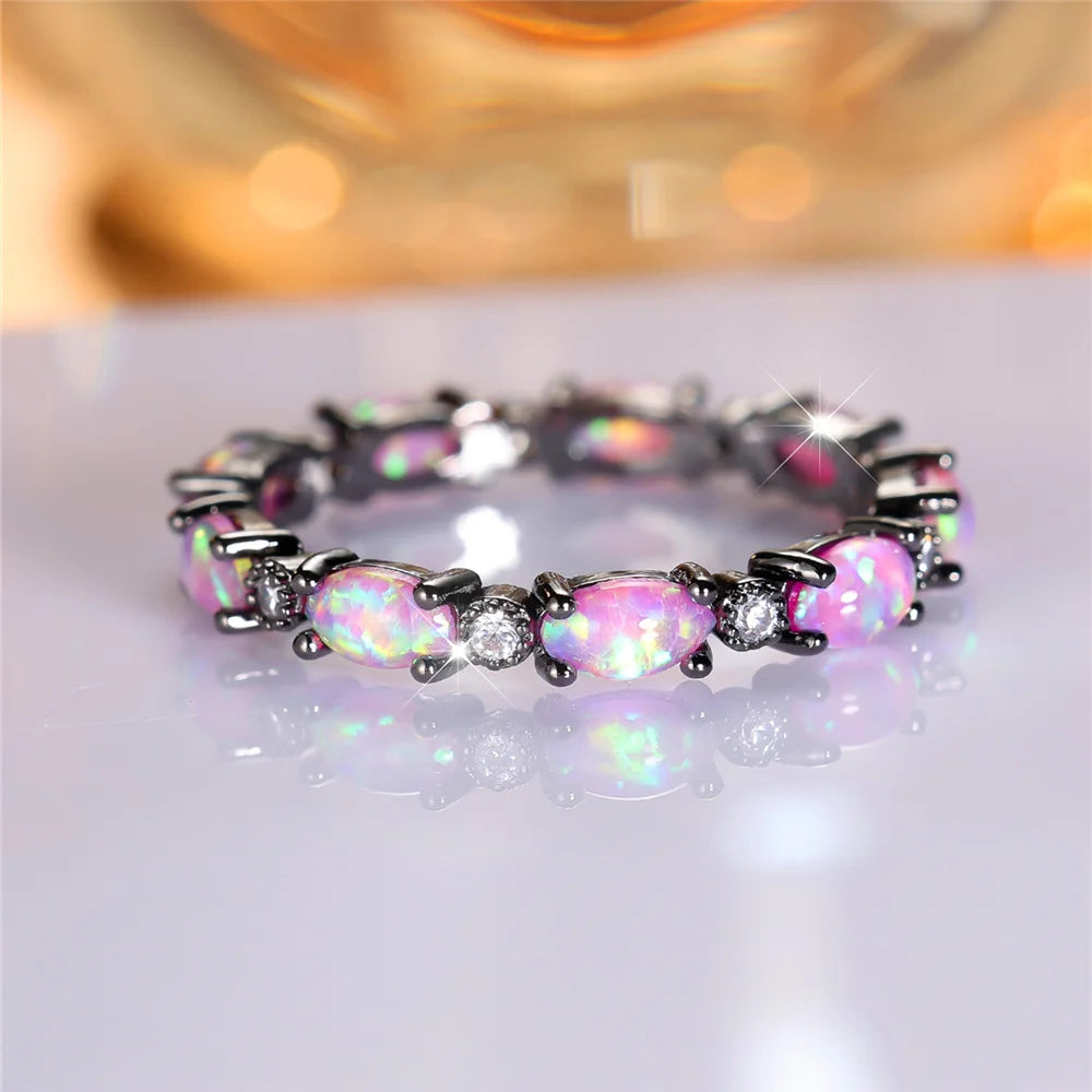 Violetta Noir | Purple Opal-Look Oval Ring
