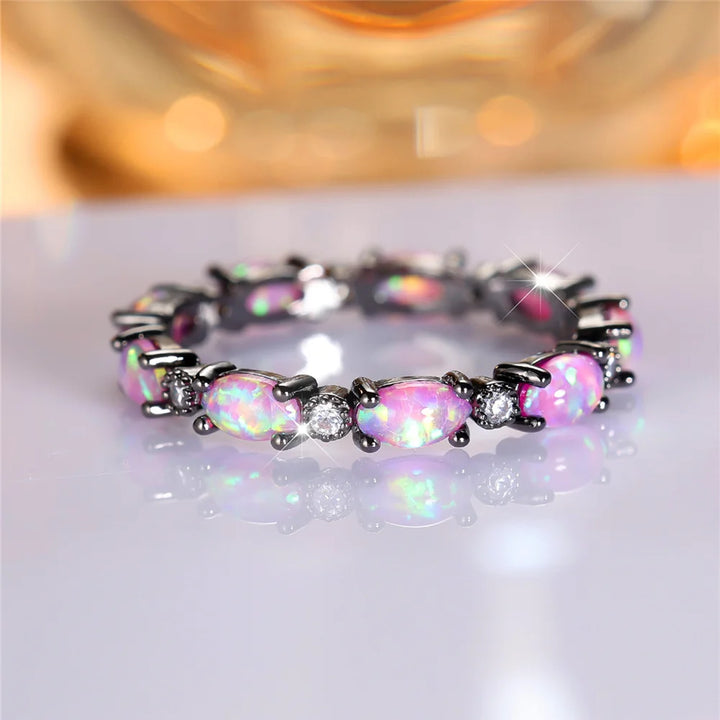 Violetta Noir | Purple Opal-Look Oval Ring