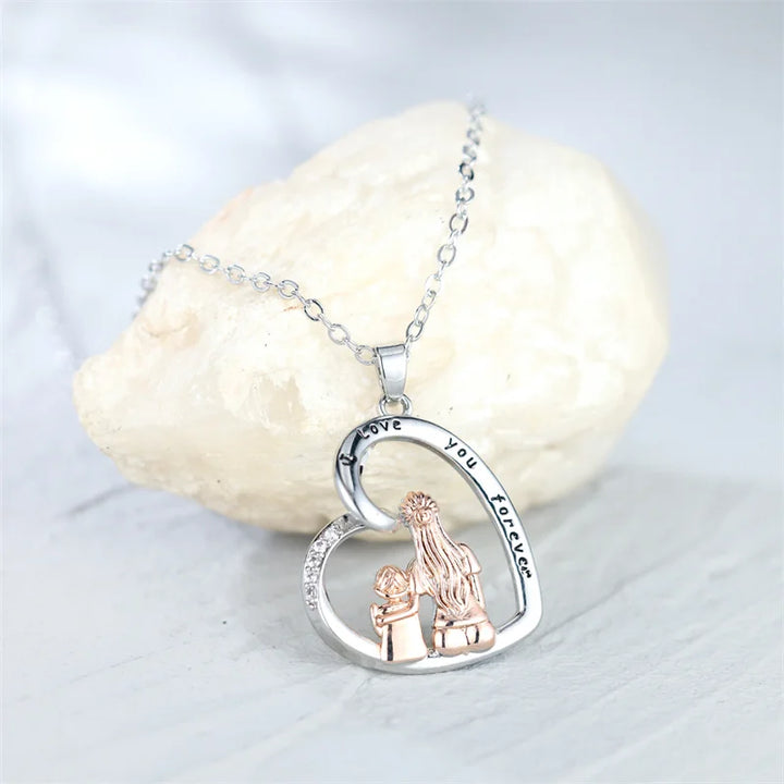 Amour Script Heart Necklace styled view
