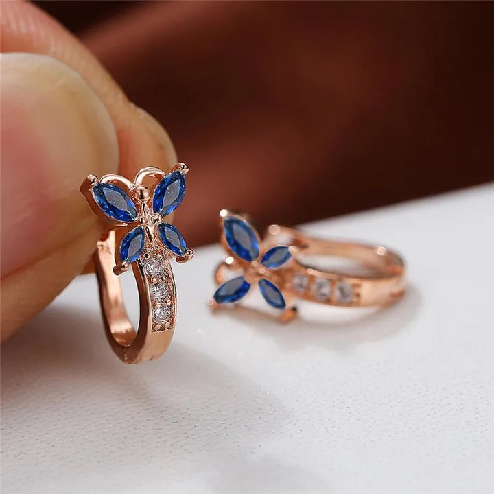 Papillon Colorstone Clip Earrings