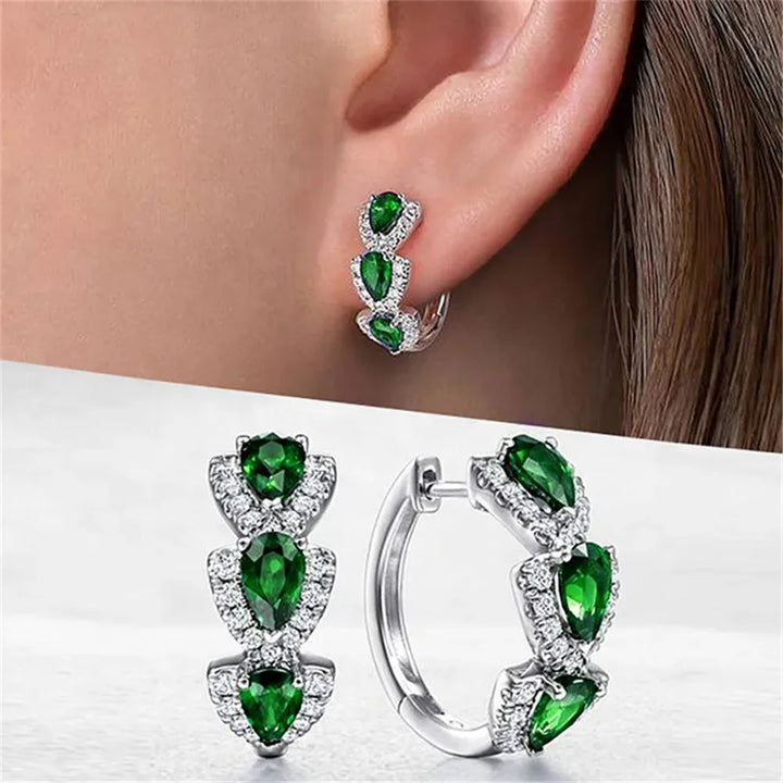 Vivia Colorstone Hoop Earrings