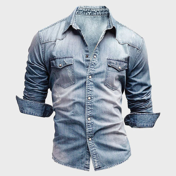 Shirt - Button Front And Structured Collar & Adjustable Fit