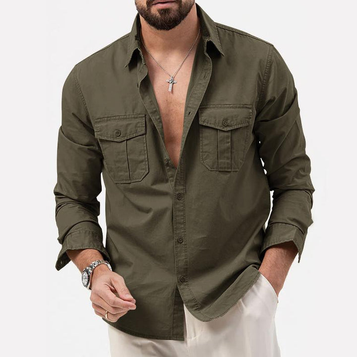 Shirt - Cargo Pockets And Button Placket For Warmth