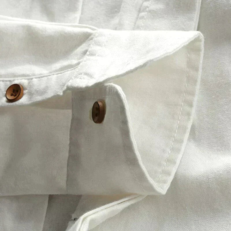 Shirt - Mandarin Collar And Button Front Moves With Body