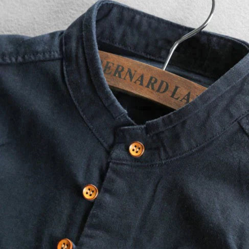 Shirt - Mandarin Collar And Button Front Moves With Body