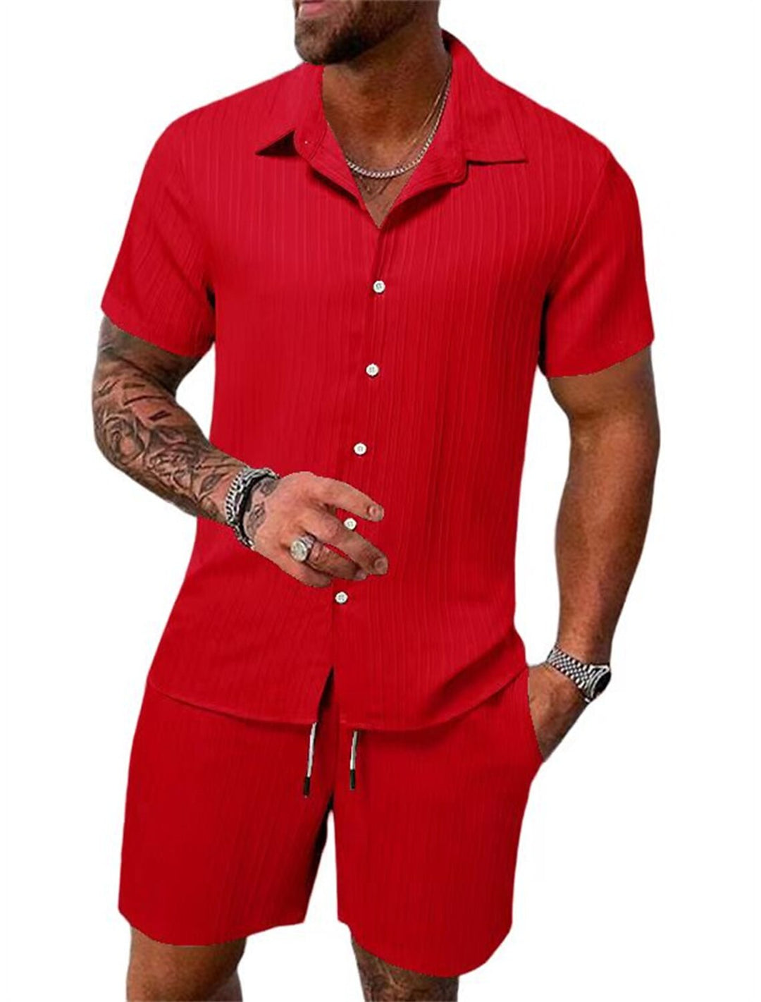Shirt Set - Breathable Blend Loose Cut & Airflow Comfort