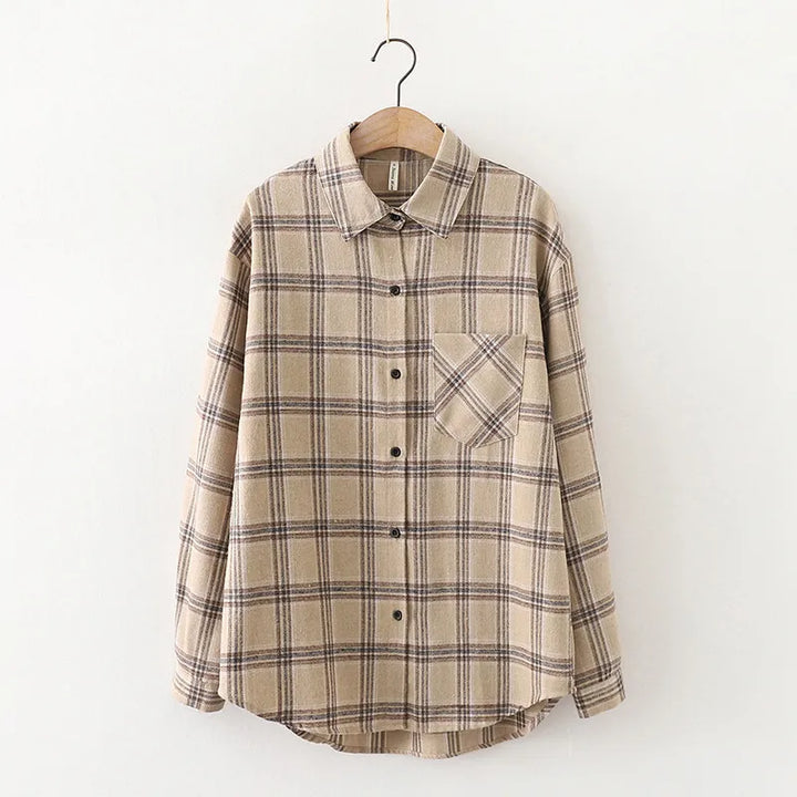 Shirt - Soft Blend Plaid Pattern And Easy Movement Fit