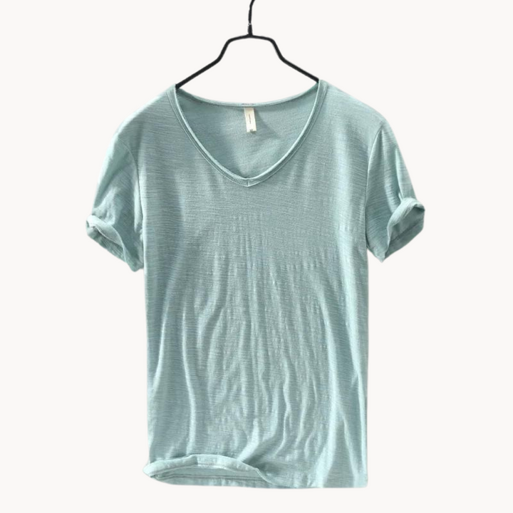 Shirt - Soft Blend V Neck Collar And Free Arm Movement