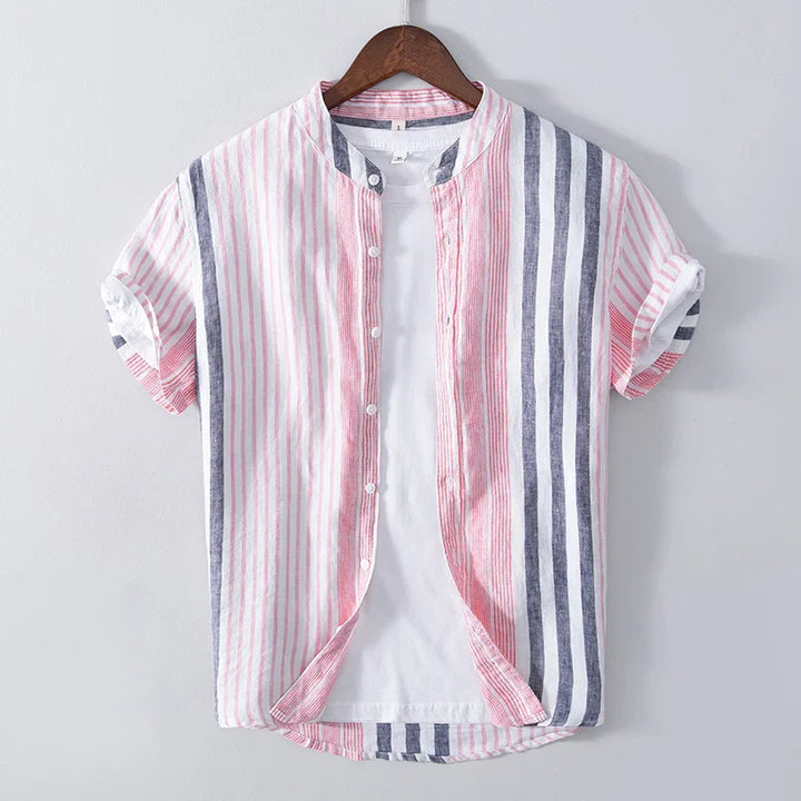 Shirt - Striped Design & Breathable Blend For Airflow