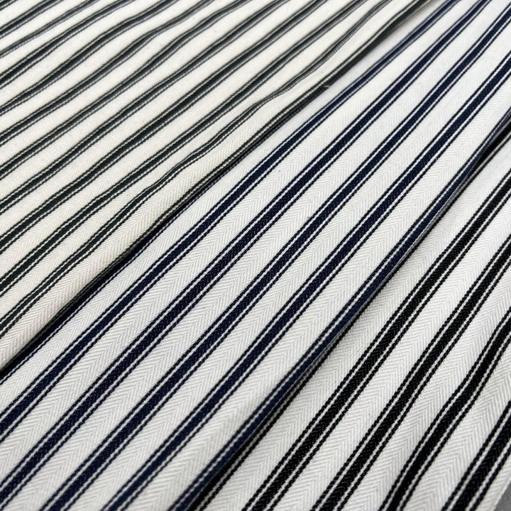 Shirt - Striped Vertical Long Sleeve And Smooth Layering