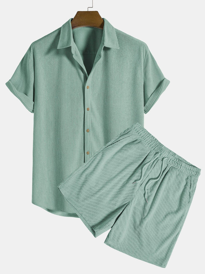 Short Sleeve Set - Polyester Blend & Breathable Airflow