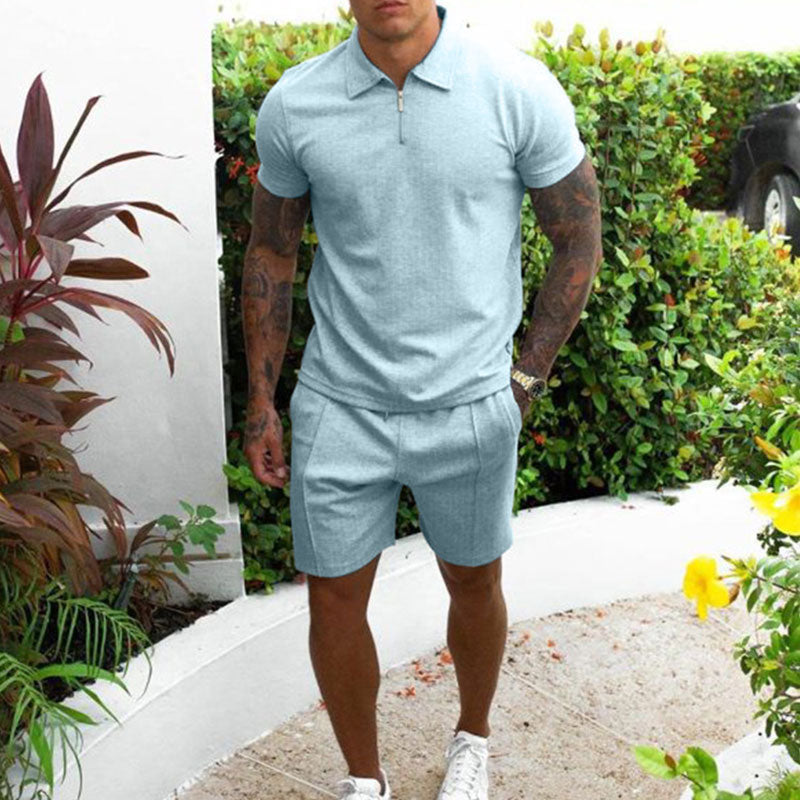 Two Piece Set – Breathable Blend Top And Shorts & Move Free