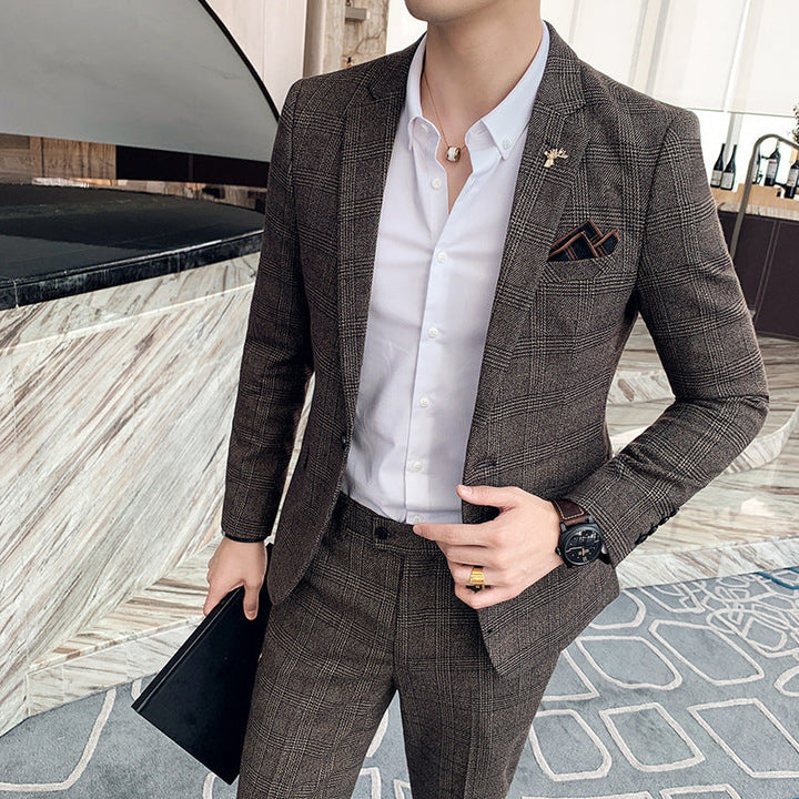 Two Piece Suit - Starred Pattern & Slim Shape For Neat Wear