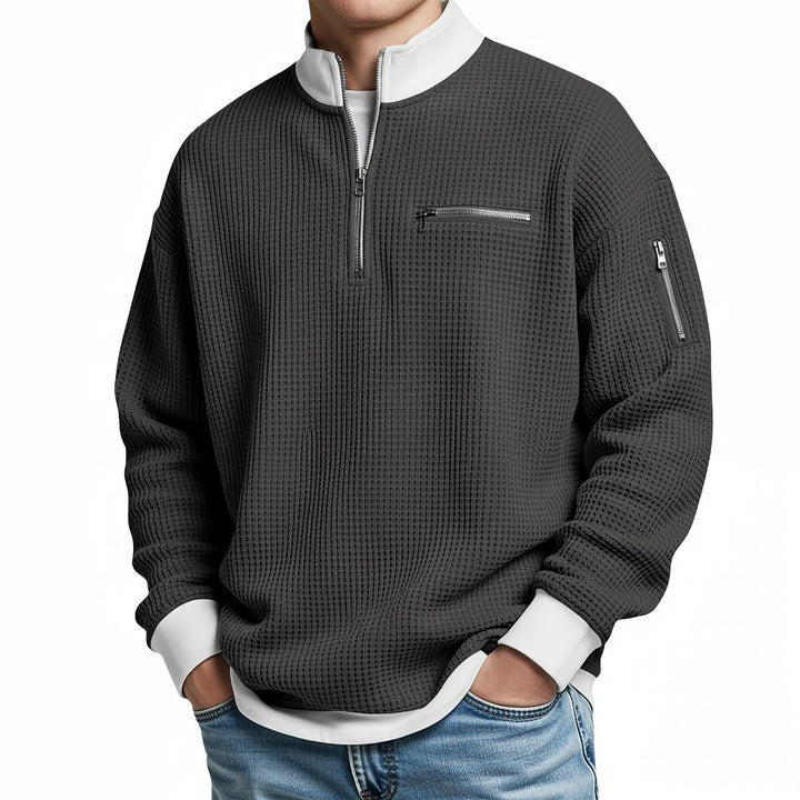 Jersey Waffle con Cremallera para Hombre