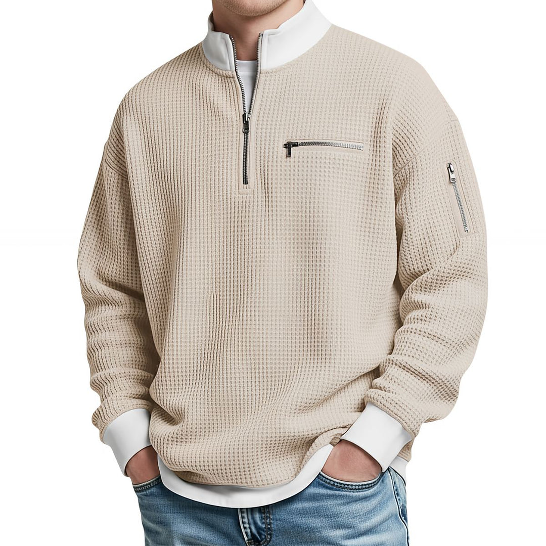 Jersey Waffle con Cremallera para Hombre