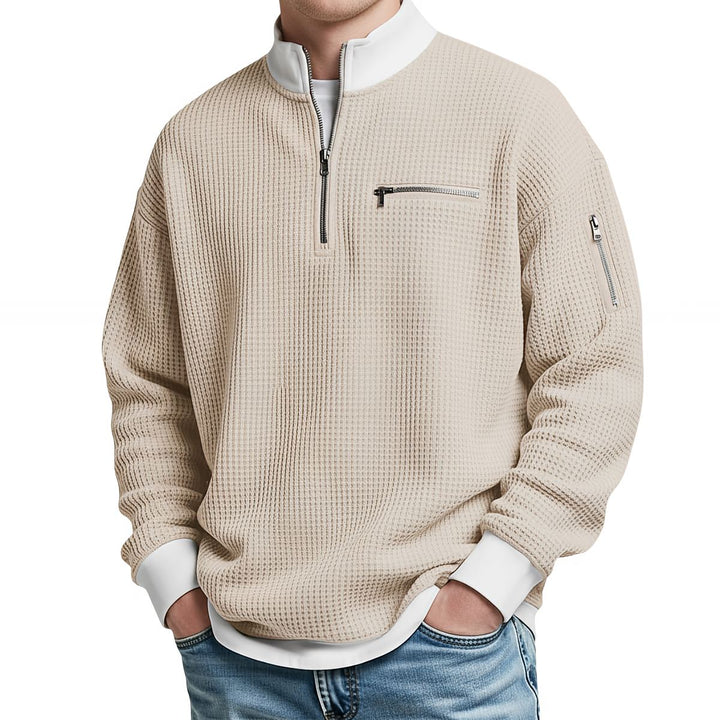 Jersey Waffle con Cremallera para Hombre
