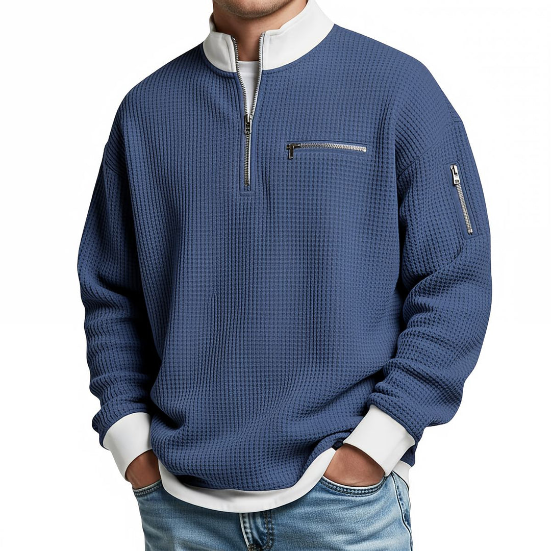 Jersey Waffle con Cremallera para Hombre