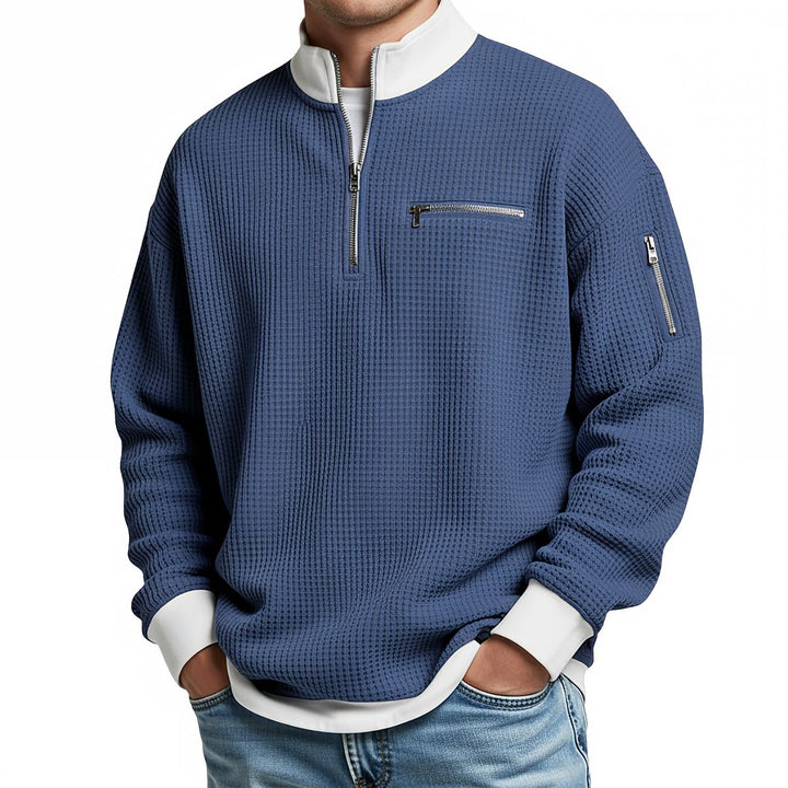 Jersey Waffle con Cremallera para Hombre