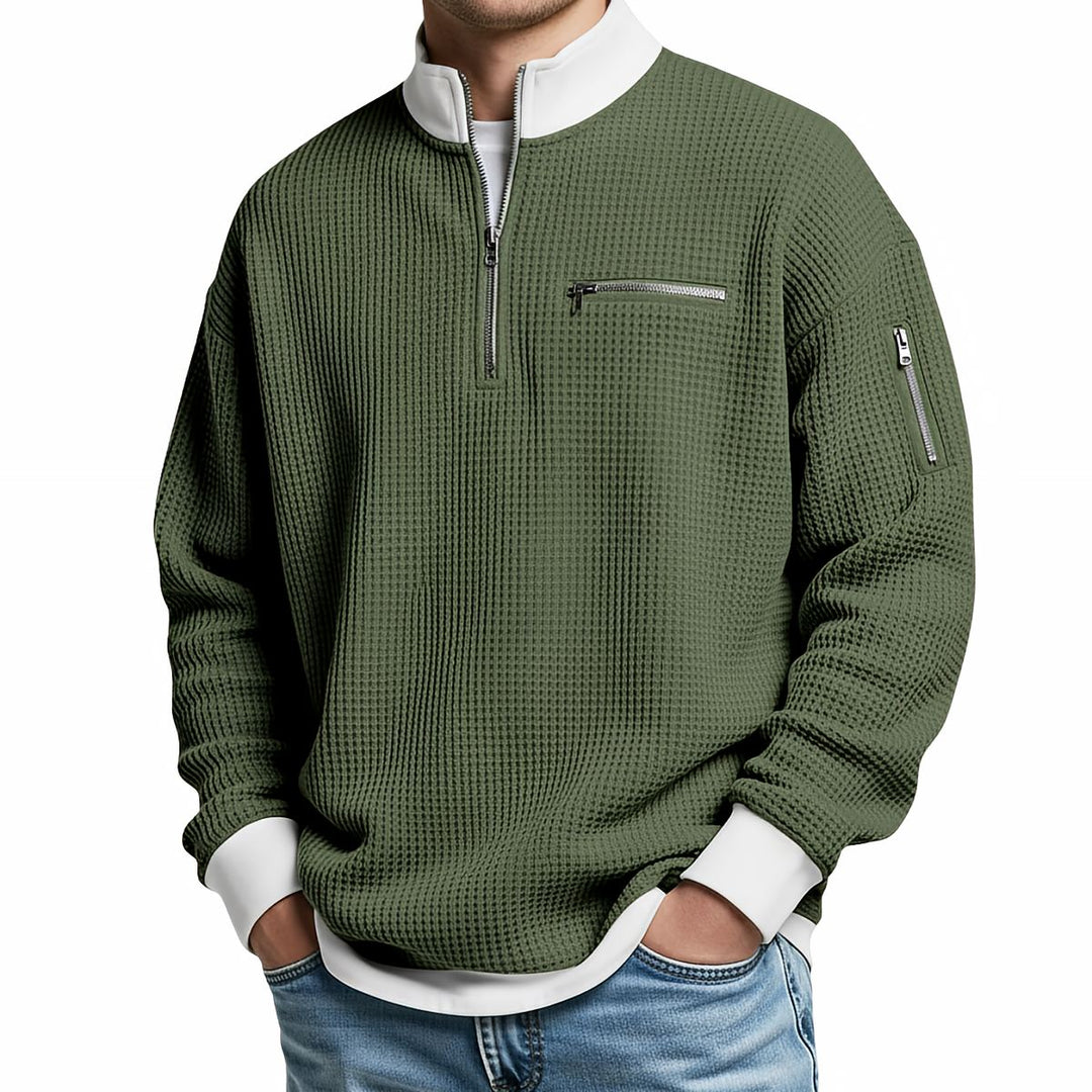 Jersey Waffle con Cremallera para Hombre