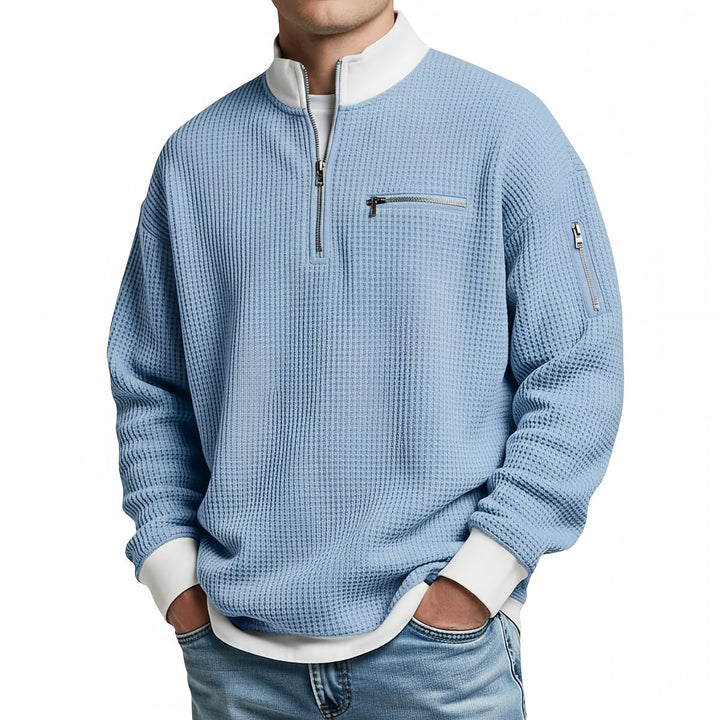 Jersey Waffle con Cremallera para Hombre