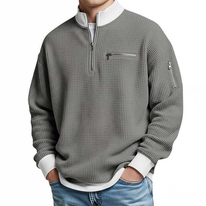Jersey Waffle con Cremallera para Hombre