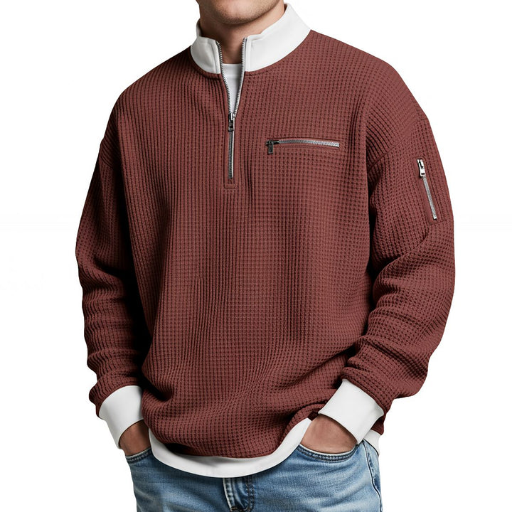 Jersey Waffle con Cremallera para Hombre