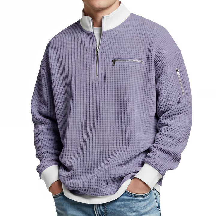 Jersey Waffle con Cremallera para Hombre