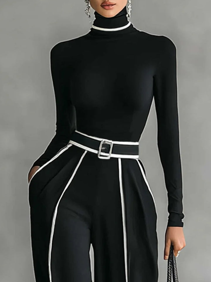 Emma | Conjunto de Cuello Alto y Pantalón Ancho