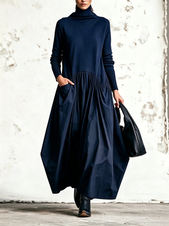 Odilia | Vestido Maxi Negro de Cuello Alto