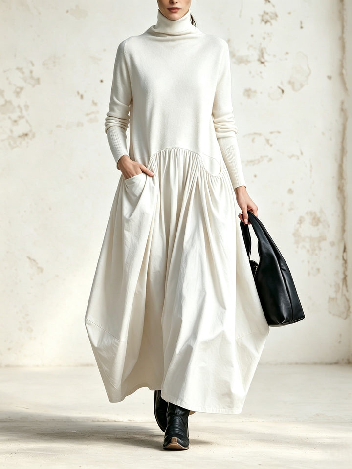 Odilia | Vestido Maxi Negro de Cuello Alto