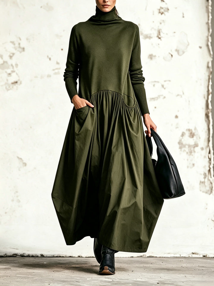 Odilia | Vestido Maxi Negro de Cuello Alto